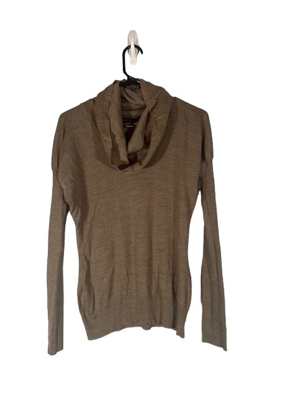 The Limited Brown Cowl Neck Long Sleeve Wool Blend Knit Blouse Women Sz M